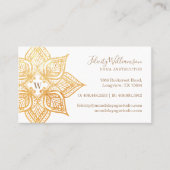 金ゴールドマンダラロータスフラワーモノグラム 名刺 (正面)