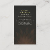 金ゴールドマンダラロータスフローラとヨガ瞑想ポーズ 名刺 (裏面)