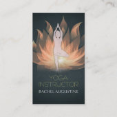 金ゴールドマンダラロータスフローラとヨガ瞑想ポーズ 名刺 (正面)