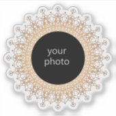 金ゴールドマンダラ写真、写真、金ゴールド、光沢のある シール (正面)