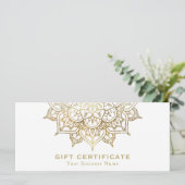 金ゴールドマンダラ白ミニマルモダン贈与証書 (スタンド正面)