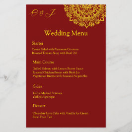 金ゴールドマンダラ結婚レッドのメニュー