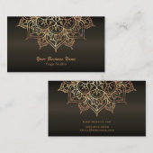 金ゴールドマンダラ自然ブラウンブロンズモダンヨガ 名刺 (正面/裏面)