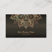 金ゴールドマンダラ自然ブラウンブロンズモダンヨガ 名刺 (正面)