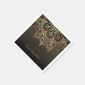 金ゴールドマンダラ自然ブラウン青銅モダンパーティー スタンダードカクテルナプキン (角)