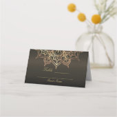 金ゴールドマンダラ自然ブラウン青銅製テーモダンブルシート プレイスカード (裏面)