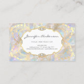 金ゴールドマンダラ虹色ホログラフィックオパールユニーク 名刺 (裏面)