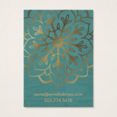 金ゴールドマンダラ&ティール(緑がかった色)イヤリングホルダーディスプレイカード (裏面)