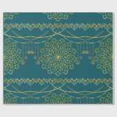 金ゴールドマンデラパターン（の模様が）ある ラッピングペーパー (フラット)