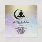 *~*金ゴールドマン+月のヨガの瞑想にふける心 スクエア名刺 (裏面)