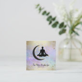 *~*金ゴールドマン+月のヨガの瞑想にふける心 スクエア名刺 (スタンド正面)