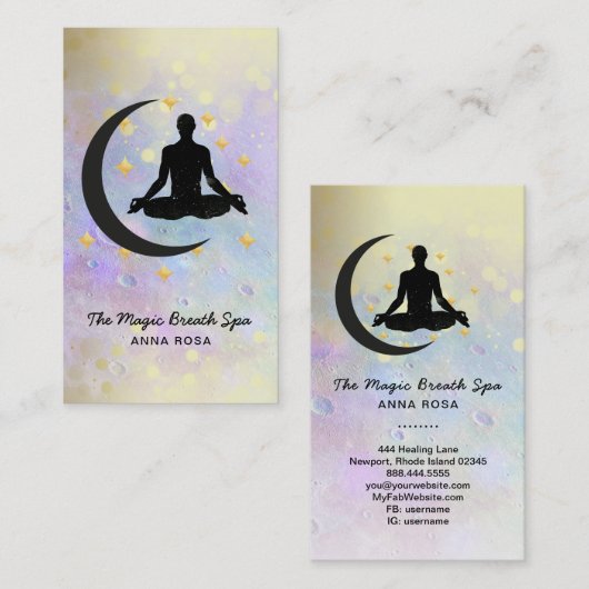 *～*金ゴールドマン+月のヨガの瞑想にふける心 名刺 (正面/裏面)