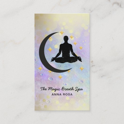 *~*金ゴールドマン+月のヨガの瞑想にふける心 名刺 (正面)