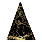 金ゴールドマーブリングテクスチャ： Luxeデザイン要素 パーティーハット (右)