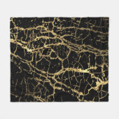 金ゴールドマーブリングテクスチャ： Luxeデザイン要素 フリースブランケット (正面(横))