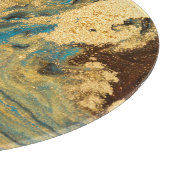 金ゴールドマーブリング：青い大理石のテクスチャ カッティングボード (角)