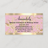 金ゴールドマーブルコンサルティンググリッターピンクパステル王室の 名刺 (裏面)