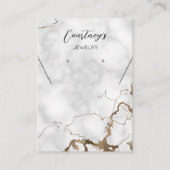 金ゴールドマーブルシックネックレスイヤリングジュエリーディスプレイ 名刺 (正面)