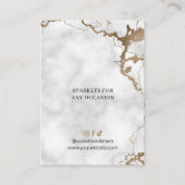 金ゴールドマーブルシックネックレスイヤリングジュエリーディスプレイ 名刺 (裏面)