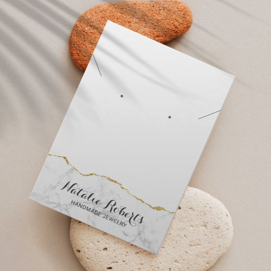 金ゴールドマーブルジュエリーイヤリングネックレスディスプレイ