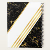 金ゴールドマーブルストライプタイポグラフィblacウェディングプランナー プランナー手帳 (裏面)
