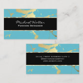 金ゴールドマーブルティール(緑がかった色) 名刺 (正面/裏面)