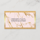 金ゴールドマーブルテクスチャ |メタリック金ゴールド縁ど 名刺 (裏面)