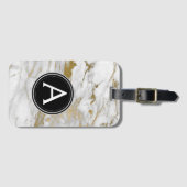 金ゴールドマーブルモノグラムアンドスターズラゲッジバッグラベル ラゲッジタグ (正面横)