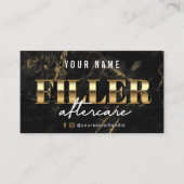 金ゴールドマーブルラグジュアリーフィラーアフターケアカード 名刺 (正面)