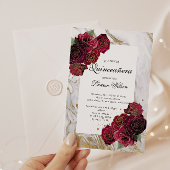 金ゴールドマーブルレッドローゼスフローラキンセアニェラ 招待状