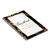 金ゴールドマーブル&ブラック – ゲストブック ノートブック (右側)