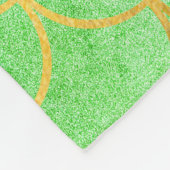 金ゴールドマーメはかりで測ドティール(緑がかった色)ターコイズグリッター フリースブランケット (角)