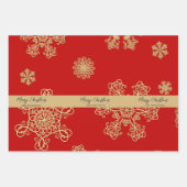 金ゴールドマーメイドはかりで測と雪片 ラッピングペーパーシート (正面3)