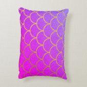 金ゴールドマーメイドはかりで測ピンクパープルグリッター アクセントクッション (裏面(縦))