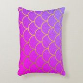 金ゴールドマーメイドはかりで測ピンクパープルグリッター アクセントクッション (正面(垂直))