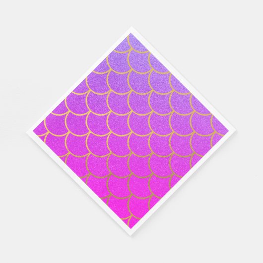 金ゴールドマーメイドはかりで測ピンクパープルグリッター スタンダードランチョンナプキン (角)