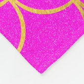 金ゴールドマーメイドはかりで測ピンクパープルグリッター フリースブランケット (角)