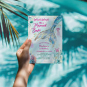 金ゴールドマーメイドテールガール1st誕生日パーティー 招待状