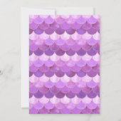 金ゴールドマーメイドテールピンクパープル1st誕生日パーティー 招待状 (裏面)