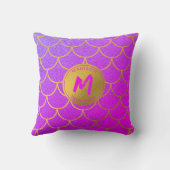 金ゴールドマーメイドピはかりで測ンクグリッターパターンモノグラム クッション (裏面)