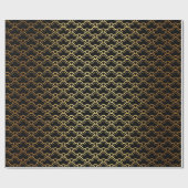 金ゴールドマーメイドブラックはかりで測アールデコシーシェルルクス ラッピングペーパー (フラット)