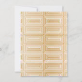 金ゴールドミッドセンチュリーモダン幾何優雅な結婚式 招待状 (裏面)