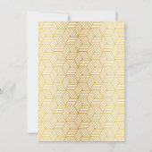 金ゴールドミッドモダンセンチュリーエレガントパターン結婚レトロ 招待状 (裏面)