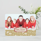 金ゴールドミッ縁どテンズテンプレートクリスマスフラットカード シーズンカード (スタンド正面)