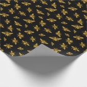 金ゴールドミツバチ包装紙 ラッピングペーパー (角)