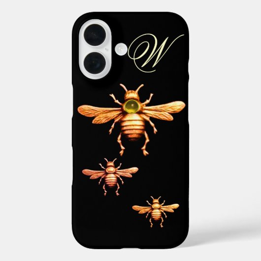金ゴールドミツバチ単像 Case-Mate iPhoneケース (裏面)