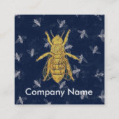 金ゴールドミツバチ,ブルービーキーピング,養蜂家,養蜂家 スクエア名刺 (裏面)
