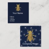 金ゴールドミツバチ,ブルービーキーピング,養蜂家,養蜂家 スクエア名刺 (正面/裏面)