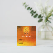 金ゴールドミツバチ、養蜂、養蜂家養蜂黄色 スクエア名刺 (スタンド正面)