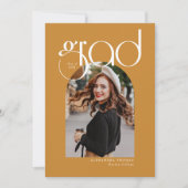 金ゴールドミニマモダンリスト5 Arch写真卒業 招待状 (正面)